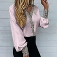 thumbnail image 2 of Ichuanyi Womens Fall Tops, Women Leopard Printing Flared Sleeve Long Sleeve Botton V-Neck Shirt Blouse Tops, 2 of 5