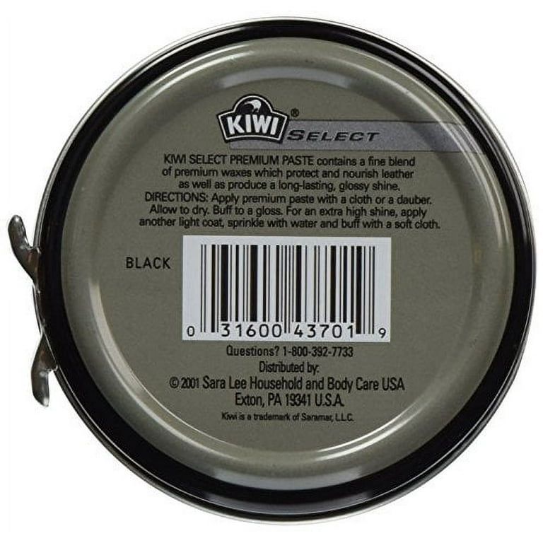 KIWI Polished Leather Premium Paste, Black, Long-Lasting Glossy