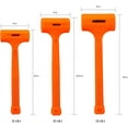 thumbnail image 4 of NEIKO 02888A Dead Blow Hammer Set, 3pc Neon Orange Deadblow Mallet, 1lb, 2lb, 3lb Hammers, Spark and Rebound Resistant, Unibody Molded, Checkered Grip, 4 of 6