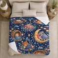 thumbnail image 5 of Whimsical Woodland Slumber Serene Forest Animals Under Starry, Peaceful Bird Art Scene, Warm Flannel Blanket for Cabin and Lodge, Bird Lovers Housewarming Gift, Artistic Home Decor, 5 of 9
