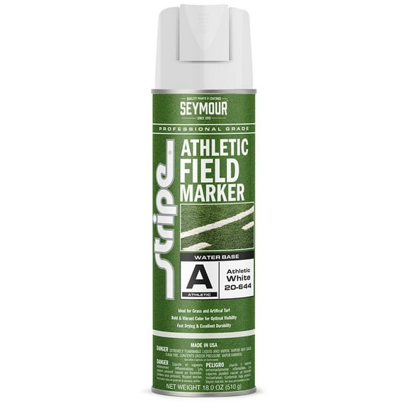 12-Pack of 18 oz Seymour 20-644 White Stripe Water-Based Athletic Field Marker Spray Paint