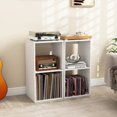 2-Cube Bookcase, white, with back guardrail, anti-tipping kits, and ...