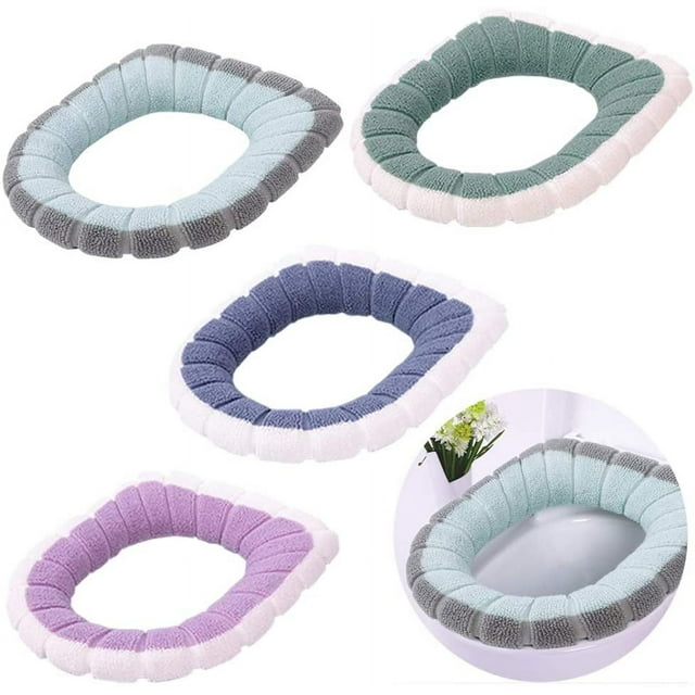 Cojín suave para asiento de inodoro, almohadilla para asiento de inodoro cómoda y lavable, funda de inodoro reutilizable con alta elasticidad para un fácil ajuste, se adapta a la mayoría de los