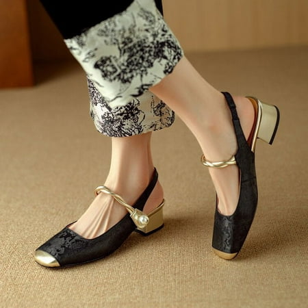 

Shoes Elegant Shallow Mouth High Heel French New Chinese Style Baotou Sandals Pointed Toe Women‘s High Heels with Stiletto Heels
