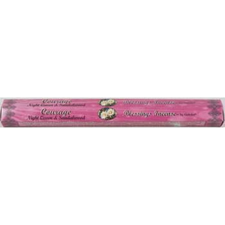 - Blessing Incense Courage 20gm Sticks Flower Night Queen Only Blooms At Night Unique and Individual Sandalwood Helps Focus The Mind Prayer Meditation Aromatherapy