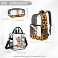 thumbnail image 4 of DISNIMO 3PCS Clear Backpack for Kids Girls, Giraffe Cow Printed Heacy Duty Clear Backpack and Lunch Bag Set, See Through PVC Transparent Bookbag with Pencil Pouch for Student, 4 of 5