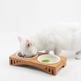 thumbnail image 3 of Raised Pet Bowls for Cats and Small Dogs, Bamboo Elevated Dog Cat Food and Water Bowls Stand Feeder - ceramics, 3 of 5