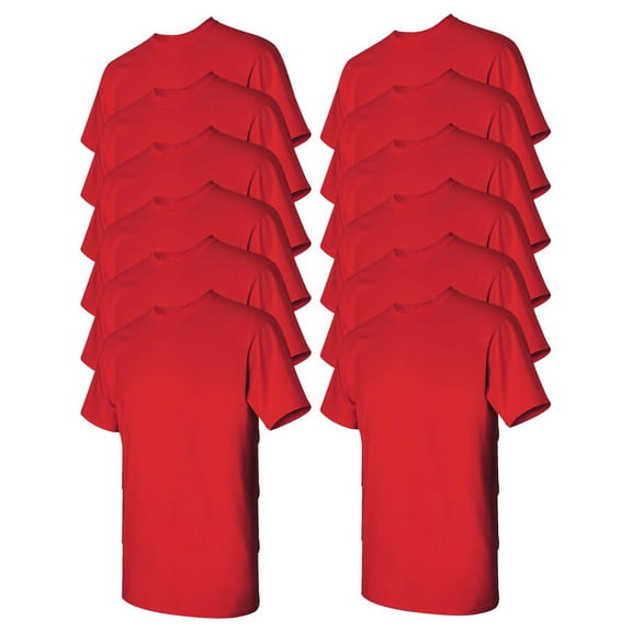 Gildan Mens Heavy Cotton T-Shirt

, L, Red (Pack of 12) 12 Red