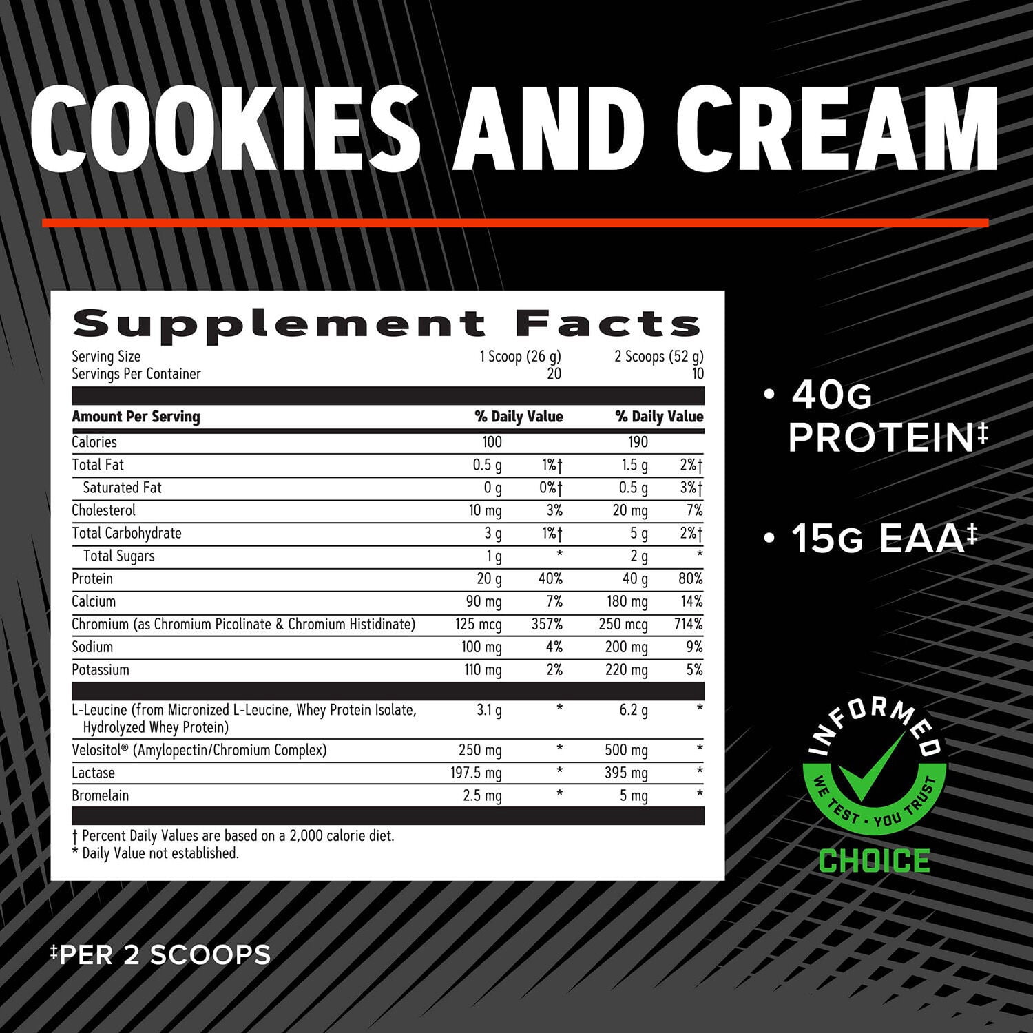 GNC AMP Wheybolic Clinically Proven Protein Powder, Increases Muscle Strength & Muscle Building, 40g Whey Protein, BCAA, Leucine, 3rd Party Tested, Cookies and Cream, 10 Servings