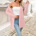 thumbnail image 4 of Sahpxhe Women's Cardigans Mid Length Open Front Long Sleeve Loose Fit Casual Outerwear with Pockets Classic Soft Cardigan Tops Pink L, 4 of 6