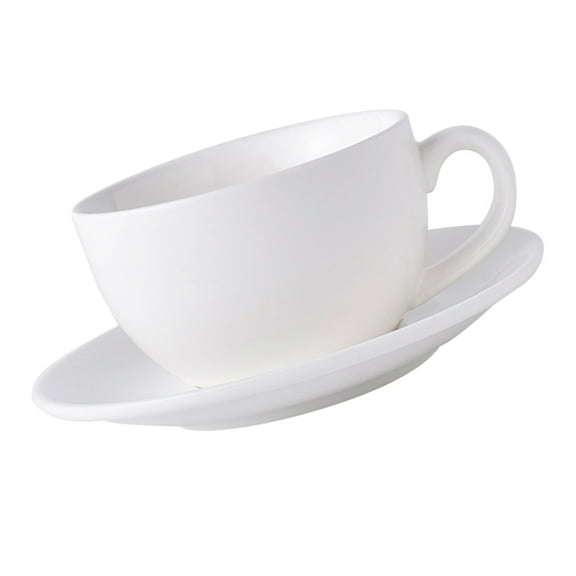 Espresso Cups Ceramic White Mugs Plain Coffee and Saucer Pottery Plates with Tea