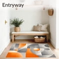 thumbnail image 3 of ODIKA 4'x6' Machine Washable Non-Slip Area Rug, Geometric Illusion Grey And Orange Modern Floor Art High Traffic Rug, Orange, 84247, 3 of 7