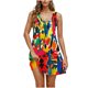 thumbnail image 1 of Sexy Vestido Corto Rayado Cuello Redondo Bolsillo Moda Casual, Poliéster Altamente Elástico para Ropa Interior Y Pijamas, 1 of 9