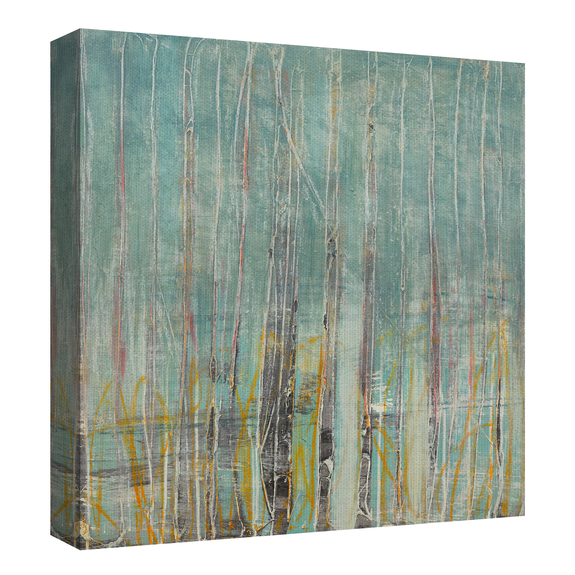 Masterpiece Art Gallery Tunnel Vision 2 Green Abstract By Brenna Harvey Canvas Art Print 35" x 35"