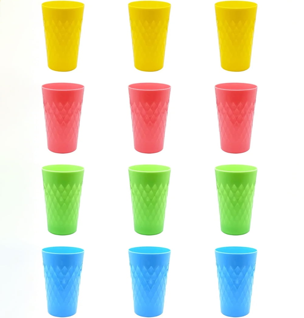 NOGIS 12PCS 17.5Oz Plastic Tumbler, Reusable Plastic Cup, Unbreakable