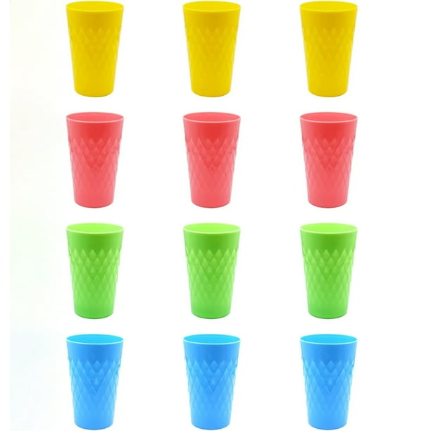NOGIS 12PCS 17.5Oz Plastic Tumbler, Reusable Plastic Cup, Unbreakable