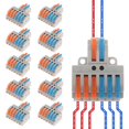 thumbnail image 1 of Conectores de cables DIANN, 10 piezas, palanca 2 entradas y 6 salidas, 28-12 AWG, 1 of 6