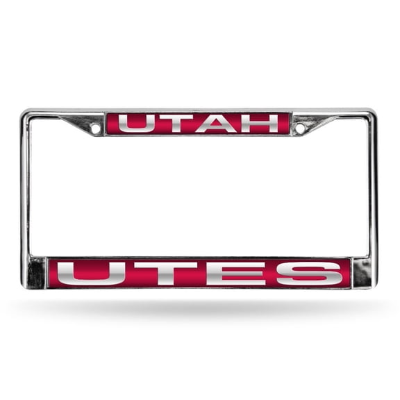Utah NCAA Utes Chrome Metal License Plate Frame Holder