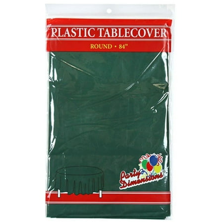 

TableCloth Plastic Disposable Round Hunter Green 84