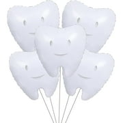 WEEKS White Tooth Balloons,White Dental Balloons for Tooth Fairy Party, Dentist Office Decor, Kids Lost Tooth Celebration, Dental Hygiene Week Decorations,Tooth Clinic Decoration