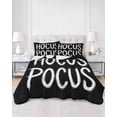 thumbnail image 2 of Quilts Twin Size Bedding Set, Halloween Lightweight Quilted Comforter, Fall Modern Funny Letters Hocus Pocus Black Soft Reversible Bedspread Coverlet with Pillow Covers for All Season, 68" x 86", 2 of 7