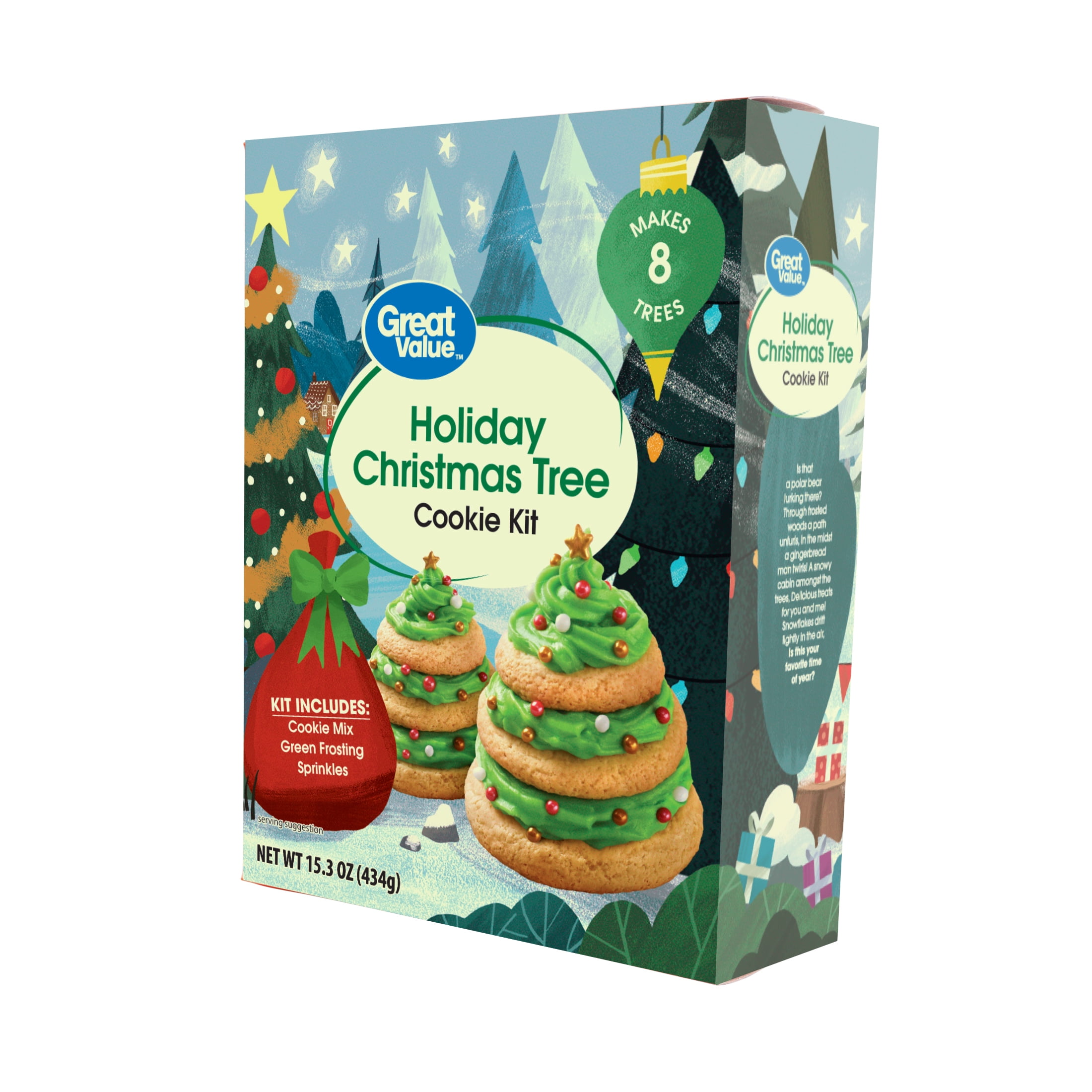 Great Value Holiday Christmas Tree Sugar Cookie Kit, 15.3 oz