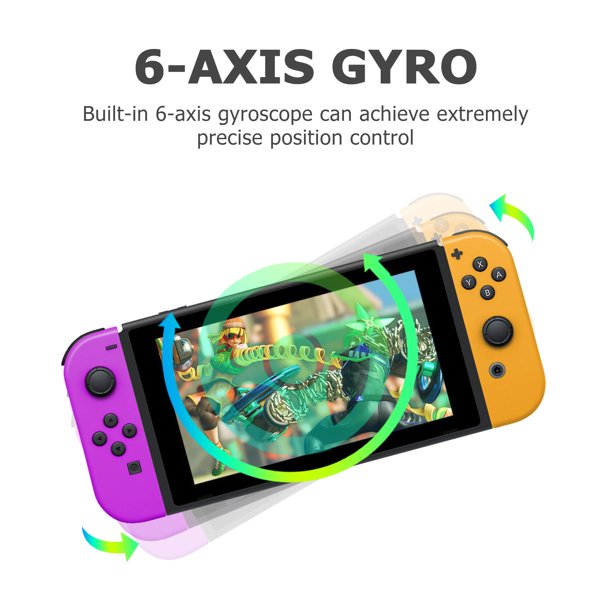 Switch Controller Joy Pad for Nintendo Switch - Neon Purple Yellow