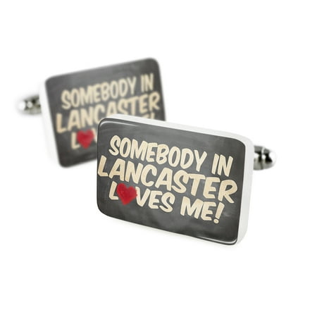 Lancaster Cufflinks - Cufflinks Somebody in Lancaster Loves me, TexasPorcelain Ceramic NEONBLOND