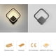 thumbnail image 4 of Aplique de pared interior LED Aplique de pared cuadrado 12W Blanco cálido 3000K Aplique de pared moderno para escalera Dormitorio Sala de estar Pasillo Negro, 4 of 5