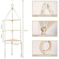 thumbnail image 2 of YSTDHL Macrame Hanging Shelf Boho Wall Decor 3 Tier， Handmade Cotton Rope Rustic Wood Floating Shelves，Display Photos Plant Hanging Storage Shelves for Bathroom, Bedroom, Living Room, Nursery, 2 of 7