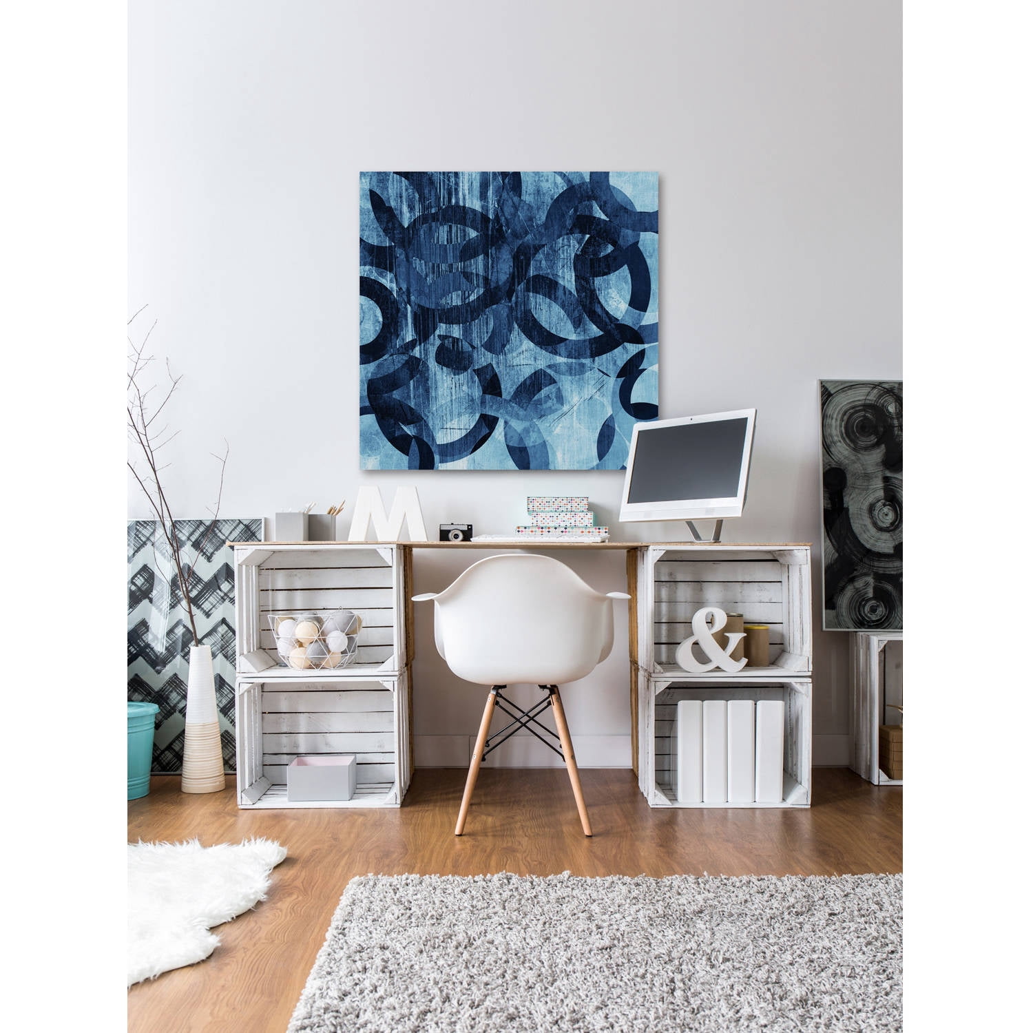 "Dancing Rings" Painting Print on Wrapped Canvas