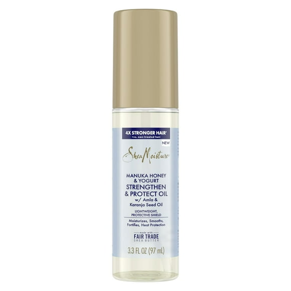 Pack of 2 SheaMoisture Strengthen & Protect Hair Oil Manuka Honey & Yogurt for a Lightweight, Protective Shield, 97mL
