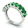 thumbnail image 2 of 2.61 ctw Wedding Band for Women - 14K White Gold Simulated Emerald Stackable Eternity Ring, 2 of 6
