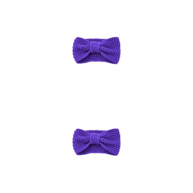 Jumpingount Diademas de ganchillo Diadema cómoda para calentar los oídos para mujer Púrpura Violeta 2Conjunto