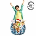 thumbnail image 3 of Japanese Wave Storage Toy Bag Chair, Traditional Eastern Pattern with Waves of Water Foam Splashes, Stuffed Animal Organizer Washable Bag, Small Size, Pale Blue Navy Blue, by Ambesonne, 3 of 3