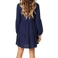 thumbnail image 5 of LLYwey s Tunic Dresses for Women 2024 V-Neck Long Sleeve Solid Loose Dress Lantern Sleeve Fashion Dress New Sweater Dresses Navy Xxl, 5 of 8