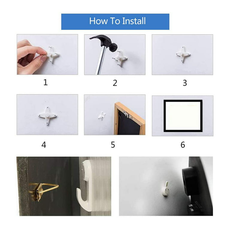 40Pcs Invisible Nail Screws Wall Hooks Hangers Traceless Photo Hook Multi  Function Painting Hanger 