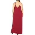 thumbnail image 3 of Zenana Women & Plus V-Neck Draped Jersey Beach Summer Cami Long Maxi Dress with Side Pockets, 3 of 5