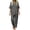 Gray 1, variant on Top and Trousers Set Women Linen Lounge Wear Co Ord Set Ladies Travel Summmer Outfits Oversized Leisure Tracksuit Suits Crew Neck Solid Short Sleeve Blouse and Drawstring Pant Home 2 Piece Sets