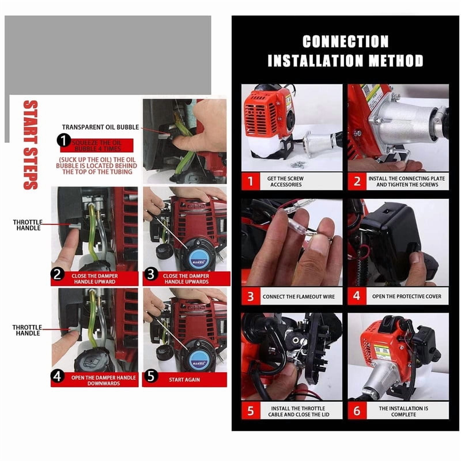 Weed Eater Gas Powered,52cc 2 Stroke Gas Weed Wacker, 5 in 1 Multi Functional Trimming Tools,Gas Hedge Trimmer,String Trimmer,Weed Eater,Brush Cutter,Pole Chainsaw with Extension Pole 9500rpm 2.3kw