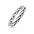 thumbnail image 3 of Celtic Weave Wire Rope Style Ring Band Solid 925 Sterling Silver Thumb Ring Size 9, 3 of 5