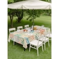 thumbnail image 3 of Outdoor Tablecloth with Umbrella Hole and Zipper, Teal Red Coastal Rectangle Table Cloth 52x70 Inch Waterproof Tablecloth, Nautical Seahorse Beach Coral Starfish Beige Picnic Table Cover for Patio, 3 of 7