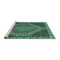 thumbnail image 2 of Ahgly Company Machine Washable Indoor Rectangle Medallion Turquoise Blue Traditional Area Rugs, 2' x 4', 2 of 4