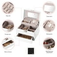 thumbnail image 4 of PU Leather Jewelry Box, Multi-Layer Womens Jewellery Display Storage case with Lock, 4 of 7