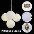 thumbnail image 3 of KPIBEST Medieval style multi-light glass globe chandelier, 4 lamps with adjustable height, suitable for dining room, living room, kitchen, 3 of 13