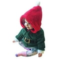 thumbnail image 2 of LWNYDPLSD Hawaiian Christmas Shirt Cute Sweatshirts for Teens Girls Sweatshirt Size 10-12 Girls' Blouses & Button-down Shirts Clothes Baby Clothes, Green 12-18 Months, 2 of 8