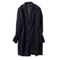 thumbnail image 4 of Men's Mid-Length Wool Trench Coat, Trendy Business Single-Breasted Outerwear, Navy Blue, M, 4 of 6