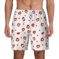 thumbnail image 2 of Picia Lips Kiss pattern Mens Swim Trunks with Compression Liner Stretch Beach Shorts Quick Dry with Zipper Pockets No-Chafing Board Shorts-X-Large, 2 of 9