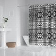 thumbnail image 2 of Black Geometric Triangle Striped Pattern Shower Curtain 72"x84" ,Bathroom Decorative Shower Curtains Set with 12 Hooks,Modern Waterproof Washable Shower Curtain, 2 of 6