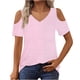 thumbnail image 2 of Sudaderas con capucha bonitas,Blusa informal con cuello en V para mujer, manga corta estampada, tejido suave de imitación de tela, cómoda para uso diario en casa, sopatenor, 2 of 9